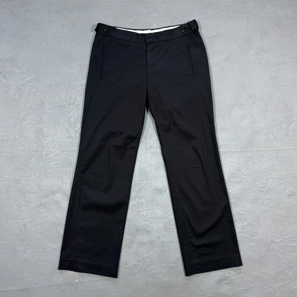 Helmut Lang Mid-2000s Low Rise Straight Leg Cotton Blend Trousers Women's 6